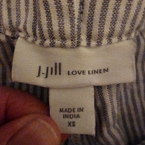 J.Jill Love Linen- Navy & White Nautical Striped 100% Linen Pants ...XS - Picture 6 of 11